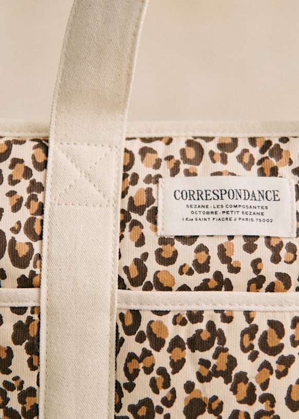 Shopper Weekday Leopard Recycelte Baumwolle Sezane
