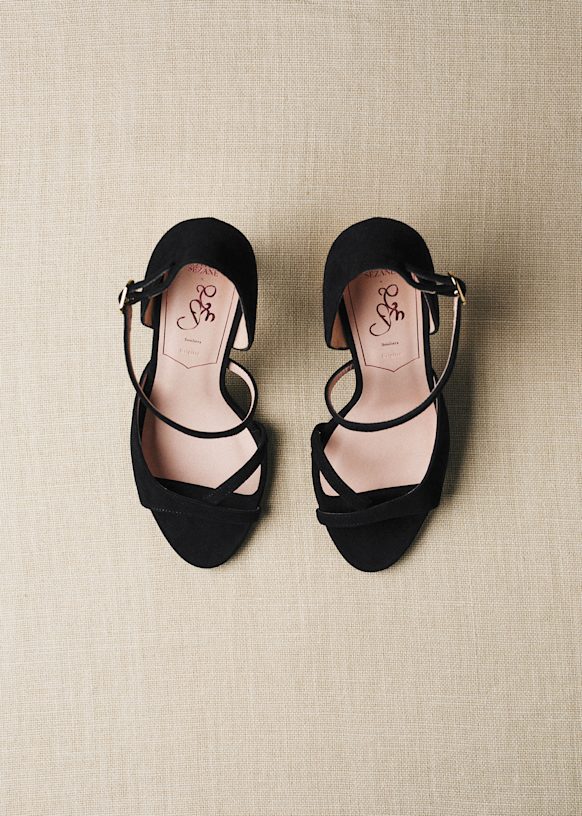 Brigitte Sandals - CFM Souliers x Editions Sézane - Black Velvet