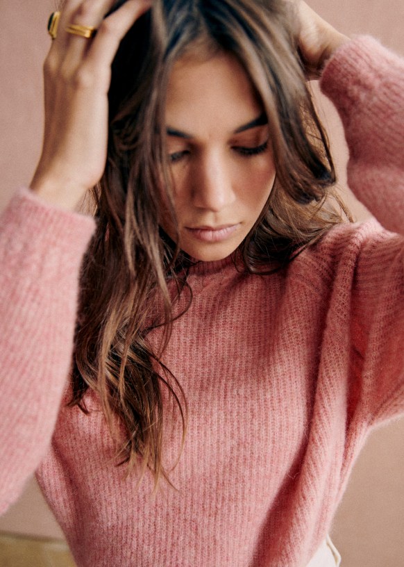 Sezane pink sweater new arrivals