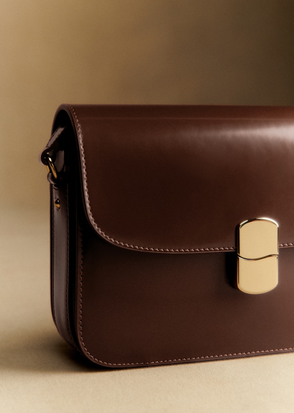 Milo Classic Bag - Woven navy - Smooth lizard embossed leather