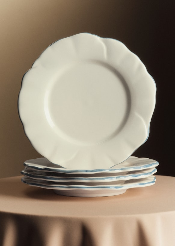 Set de 4 assiettes plates - Barcarolle - Bleu Vintage