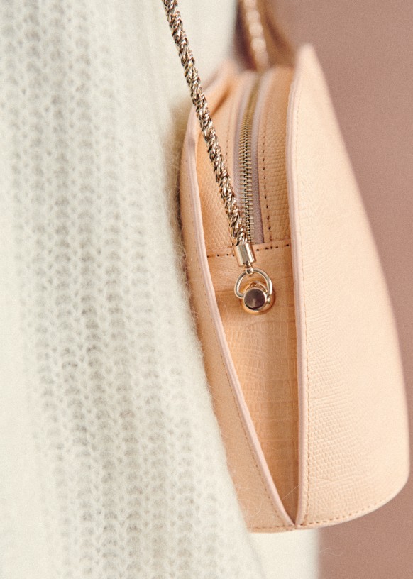 Victor Bag - Embossed peony - Lizard-embossed cowhide leather - Sézane