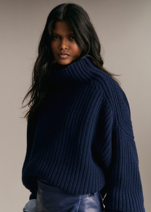 Léonard Jumper - Midnight Blue - Merino Wool - Sézane