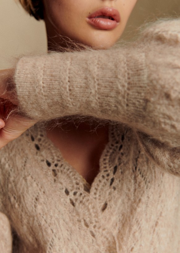 Nathalia Jumper - Mottled Beige - Kid mohair - Sézane