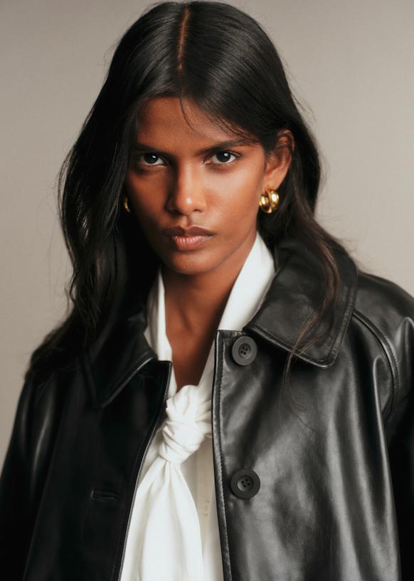 Robb Jacket - Black - Lamb leather - Sézane