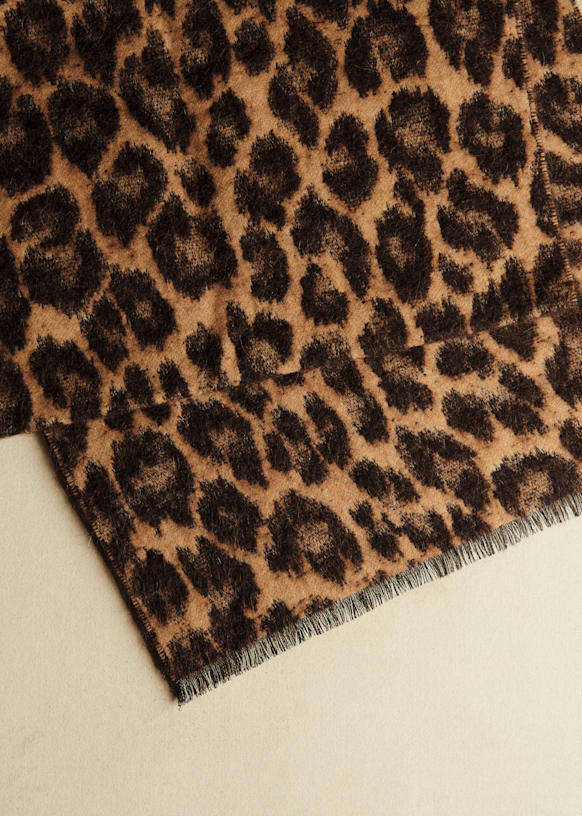 Santorin Scarf - Léopard Camel - Virgin wool - Sézane