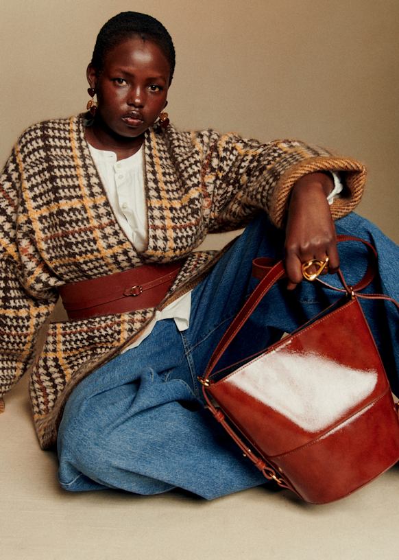 Oscar Jacket - Brown houndstooth - Kid mohair - Octobre Éditions