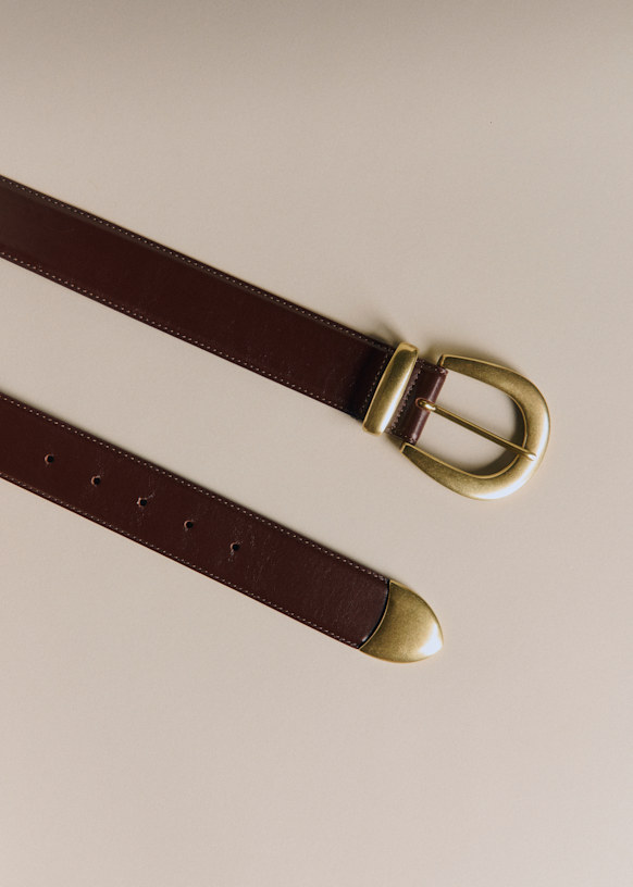 CLEA Belt - Glossy Black - Bovine leather - Sézane display picture 1