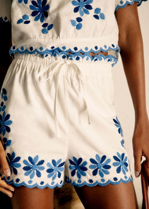 Matilio Shorts - Blue bouquet Print - Organic Cotton - Sézane