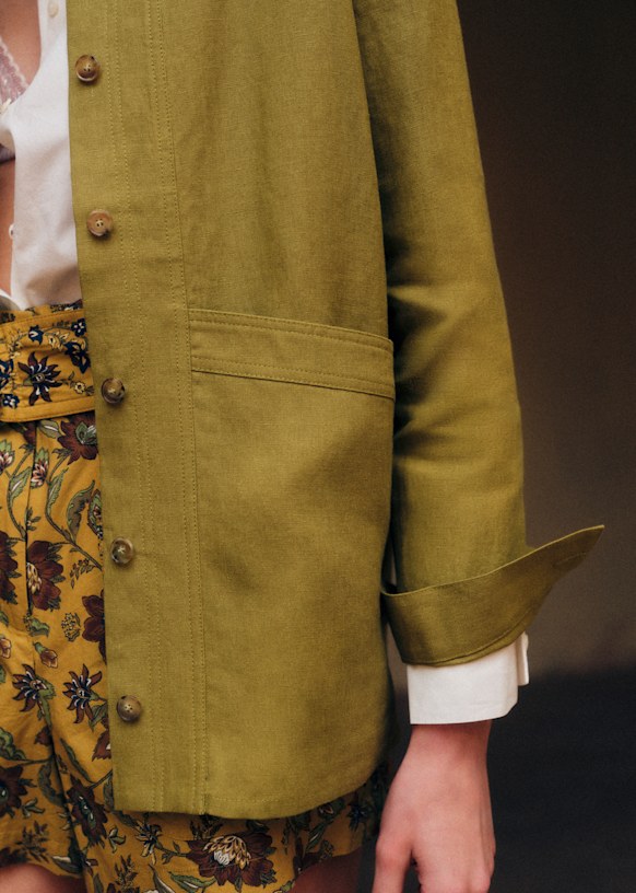 Will Jacket - Suede Olive Green - Goat leather - Octobre Éditions