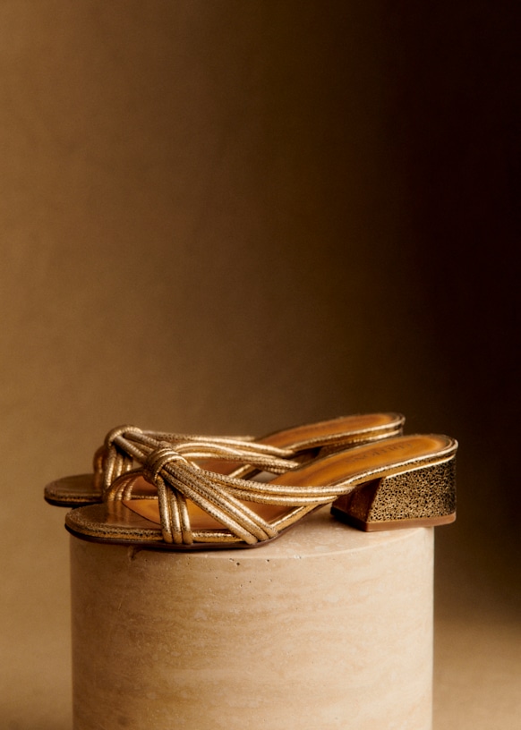 Lorena Mules - Gold - Goat Leather - Sézane
