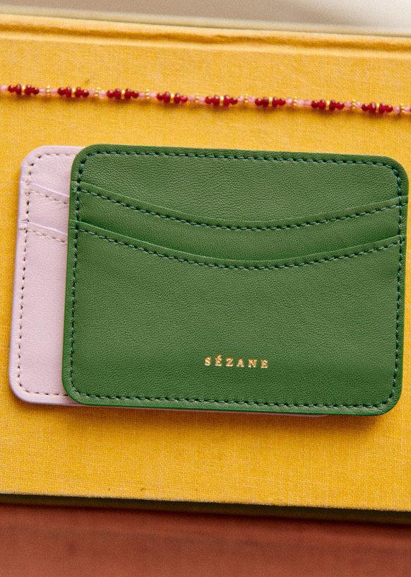 Jean Card Holder - Smooth Green - Smooth ovine leather - Octobre