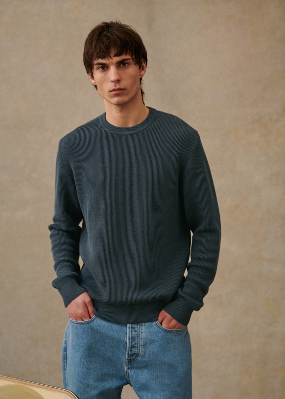 Elin Sweater - Steel Blue - Cotton - Sézane