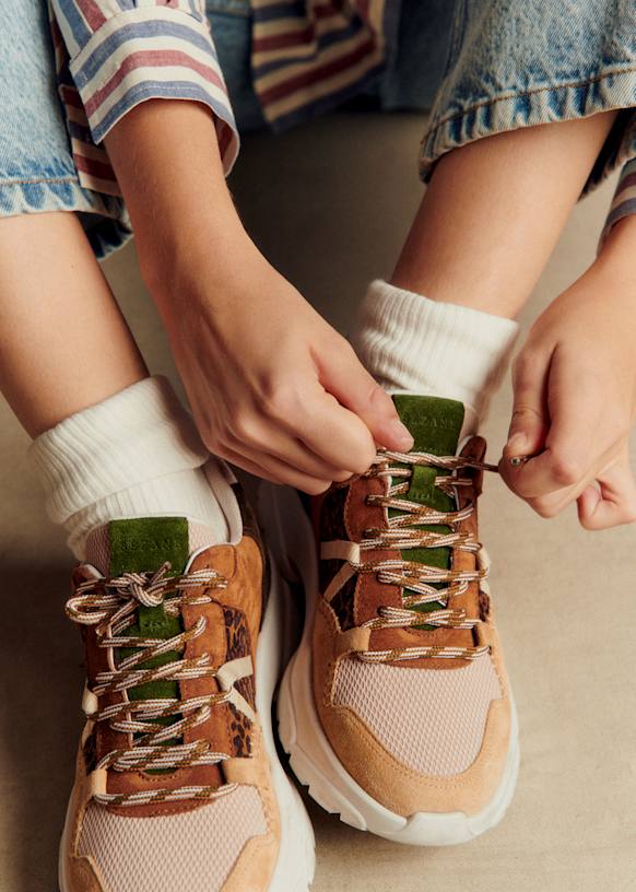 James Trainers - Multicoloured leopard print - Bovine leather - Sézane