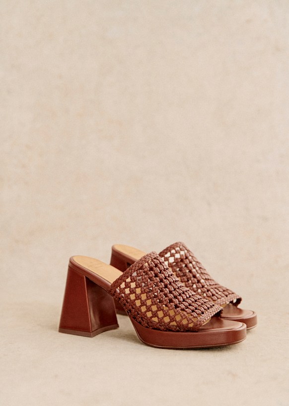 Annalisa High Mules - Smooth Natural Leather - Smooth cowhide