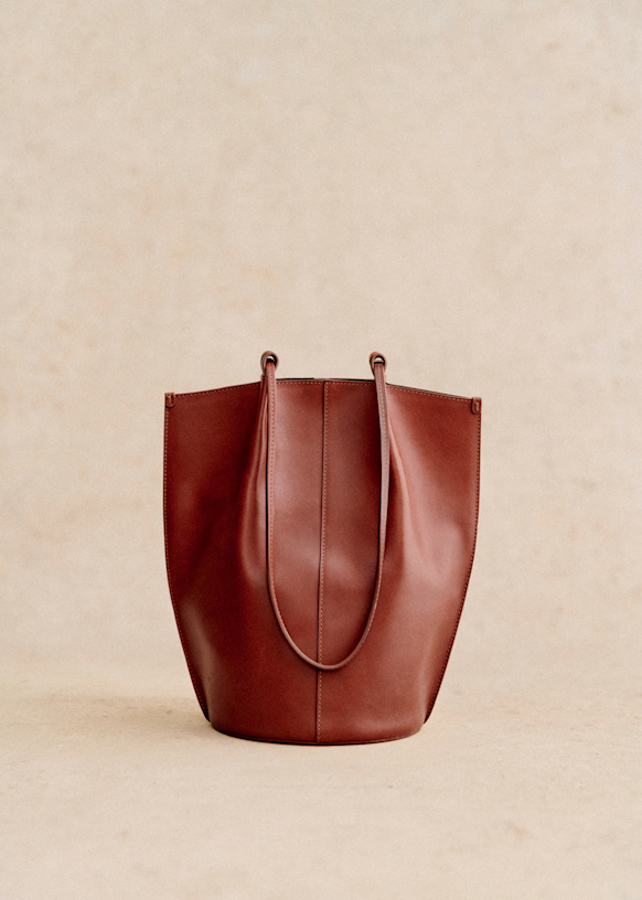 【SEZANE】ロミー バッグ/ショルダーバッグ/トートバッグ Romie Bag - Smooth Black - Bovine leather - Sézane