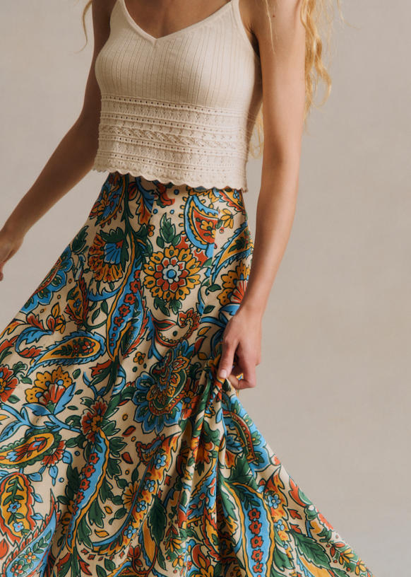 Soelle Skirt - Maddalena Print - Organic flax - Sézane