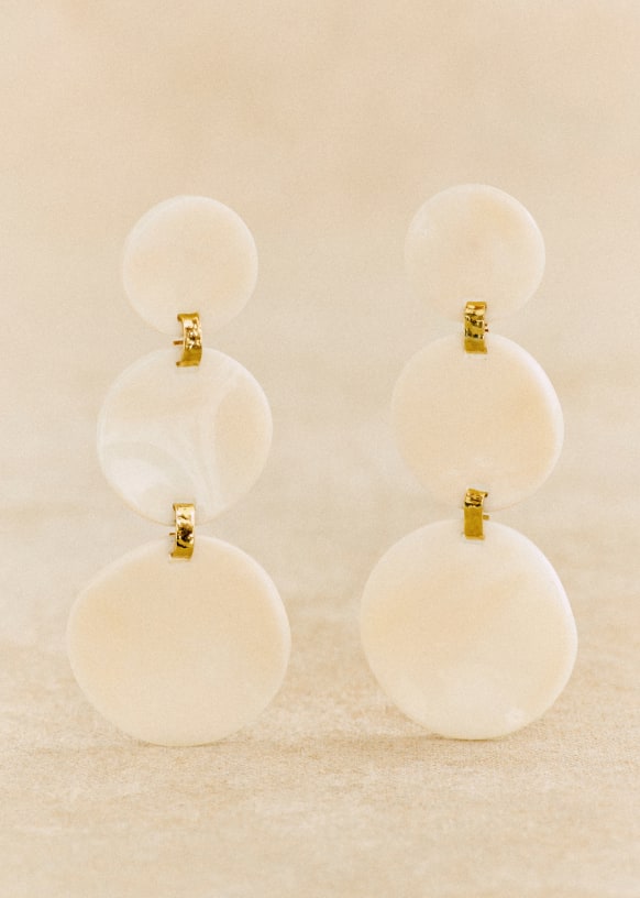 Boucles D'oreilles Clip Vintage Rétro - 4 Cm, Clip Or Et Pierres Colorées - Pour Oreilles Non Percées - Style Bohème