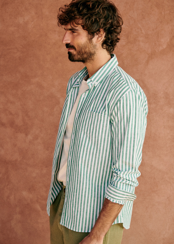 Chemise Homme Rayée Bleue Austin Reed - Col 15.5, Manches Longues, Coupe Slim, Neuve Avec étiquettes