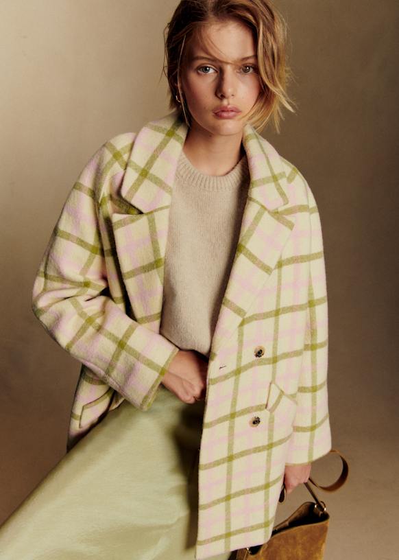 Ander Coat - Mottled Grey - Wool - Sézane