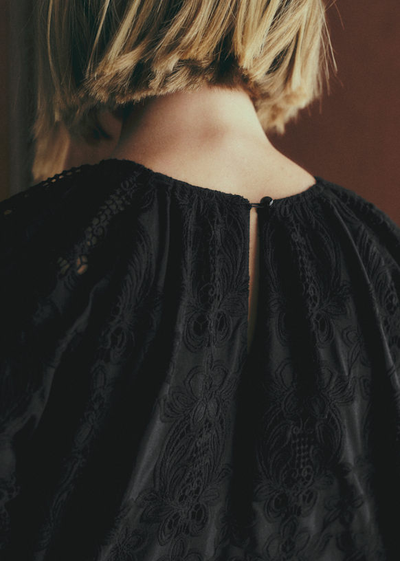 オーガニックコットンファーマードレス ブラック オーガニックコットンファーマードレス ブラック オーガニックコットン