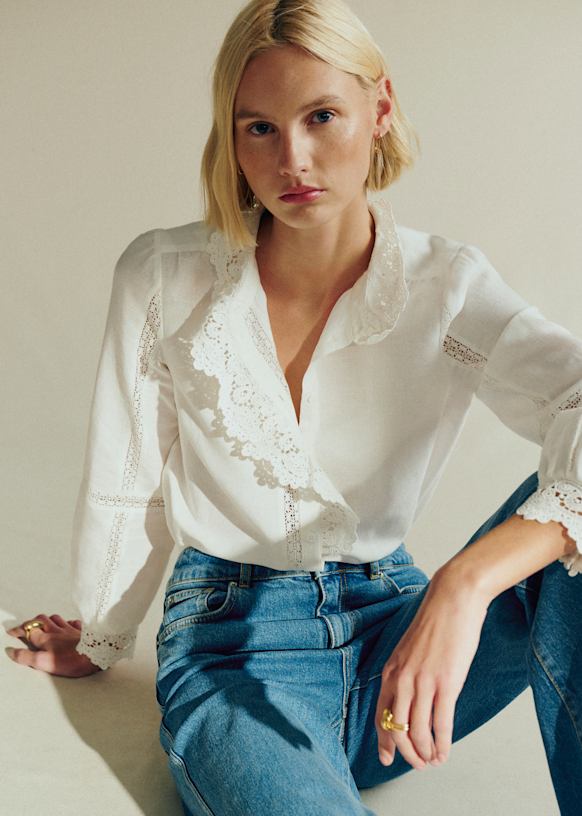 Chlo シャツ - ホワイト - シルク - Sézane