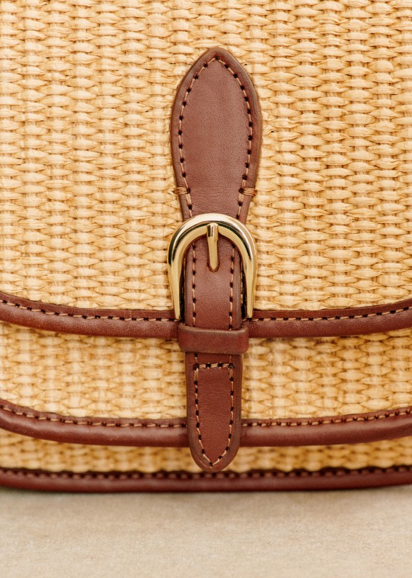 【SEZANE】ロミオ テキスタイル バッグ Romeo Textile Bag - Woven Straw - Cotton-Polyamide Textile