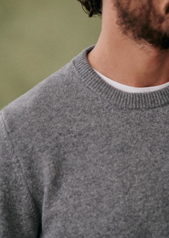 Flynn Sweater - Mottled Blue - Wool - Sézane