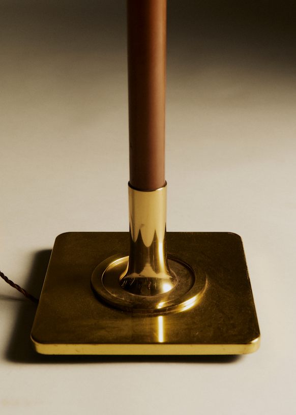 Lampadaire vintage in wood base brass