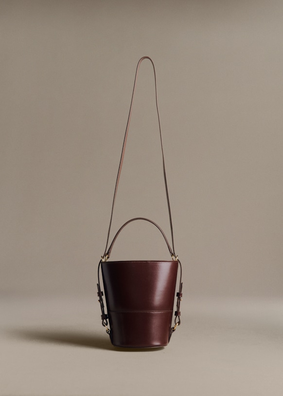 Mini Gary Bucket - Glossy Chocolate - Bovine leather - Sézane