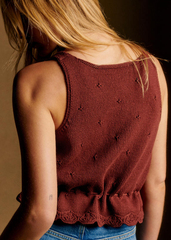 Giselle Top - Brick orange - Organic cotton - organic textile - Sézane