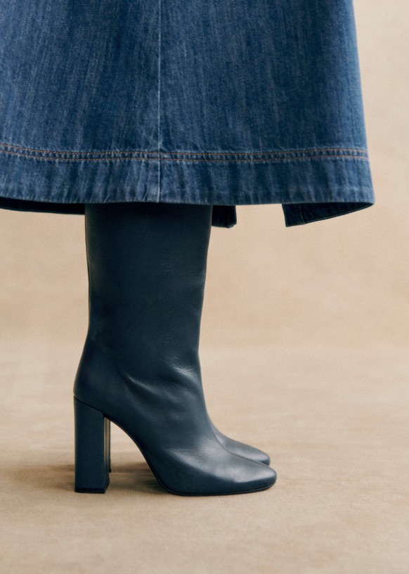 Amandine Boots - Smooth Burgundy - Sézane