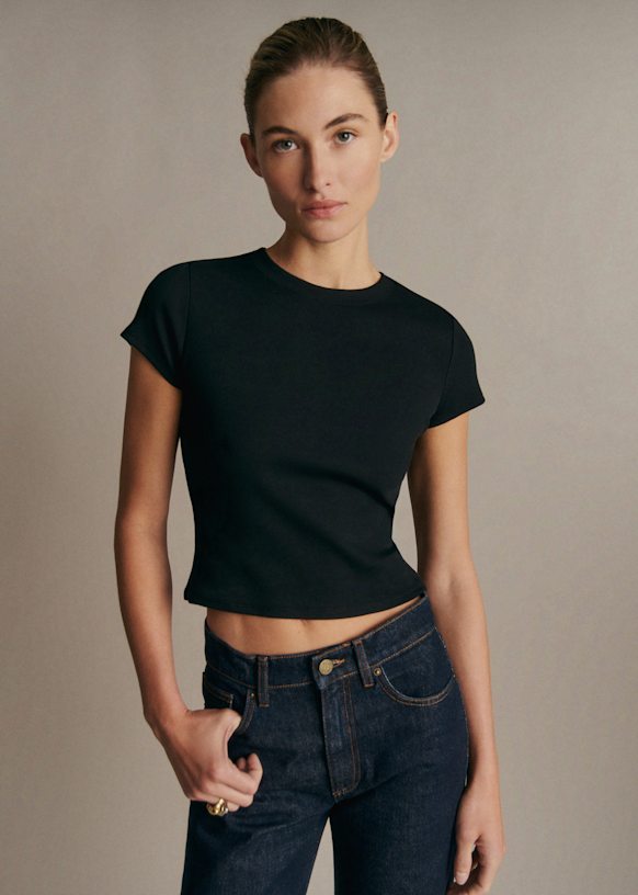 Camil T-Shirt - Cream Pointelle - Cotton - Sézane