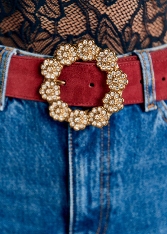 Félicie Belt - Burgundy - Bovine leather - Sézane