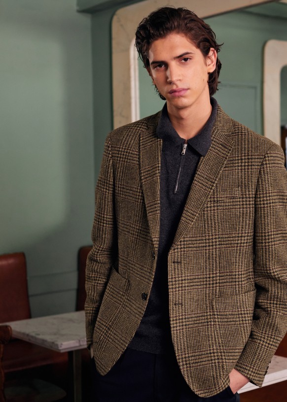 Riddle Jacket - Prince de Galles Beige - Wool - Sézane