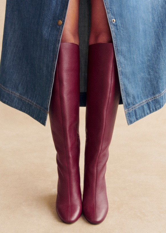Bottes cuir bordeaux shop