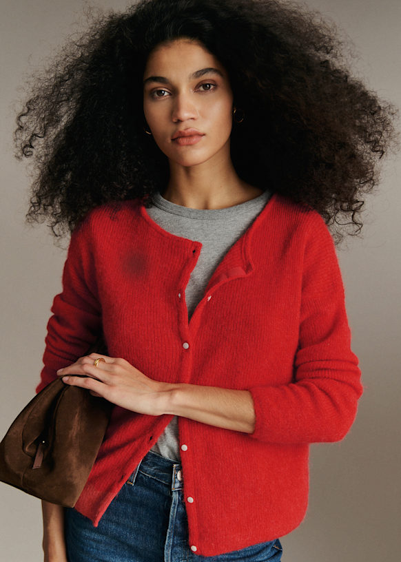 Gaspard Cardigan - Red - Super kid mohair - Sézane