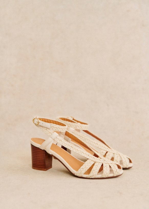 Natacha Sandals - Smooth braided gold - Crackled metallic