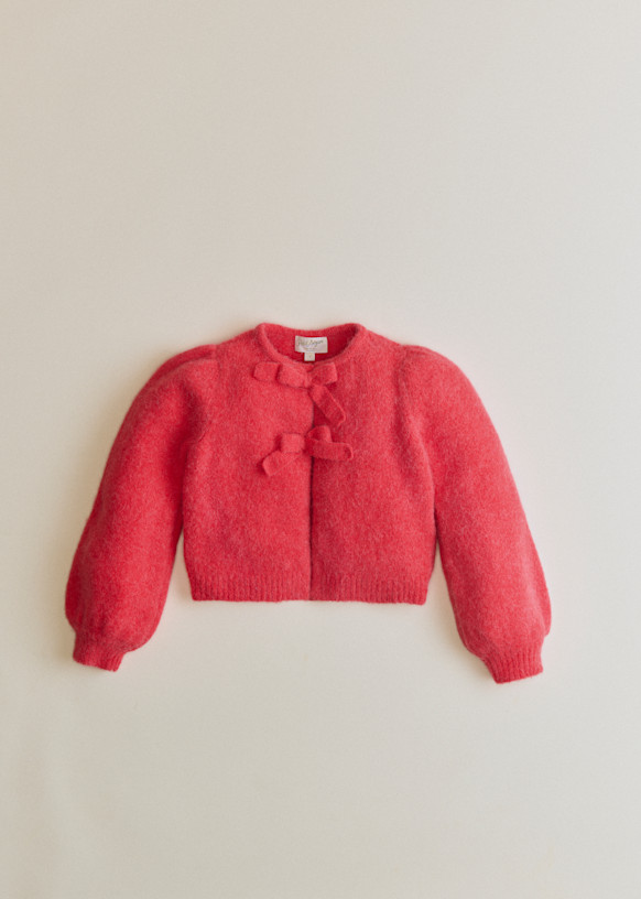 Dorothée Cardigan - Bright Coral - GRS-certified recycled