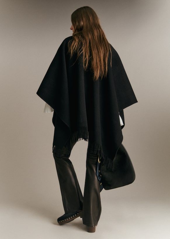 Georges Cape - Black - Wool - Sézane