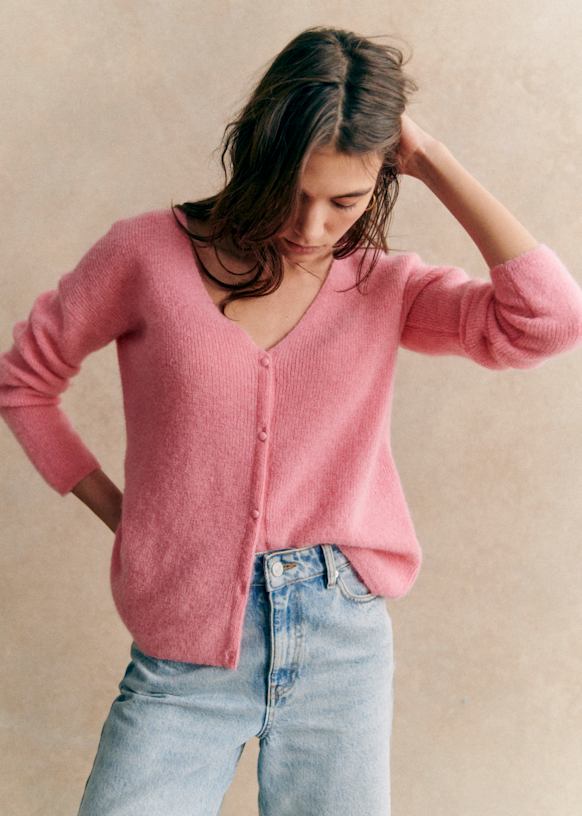 Barry Cardigan - Candy Pink - Super kid mohair - Sézane