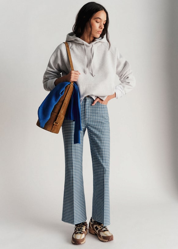 Le Flare - Green Gingham - Viscose ECOVERO™ LENZING™ - Sézane