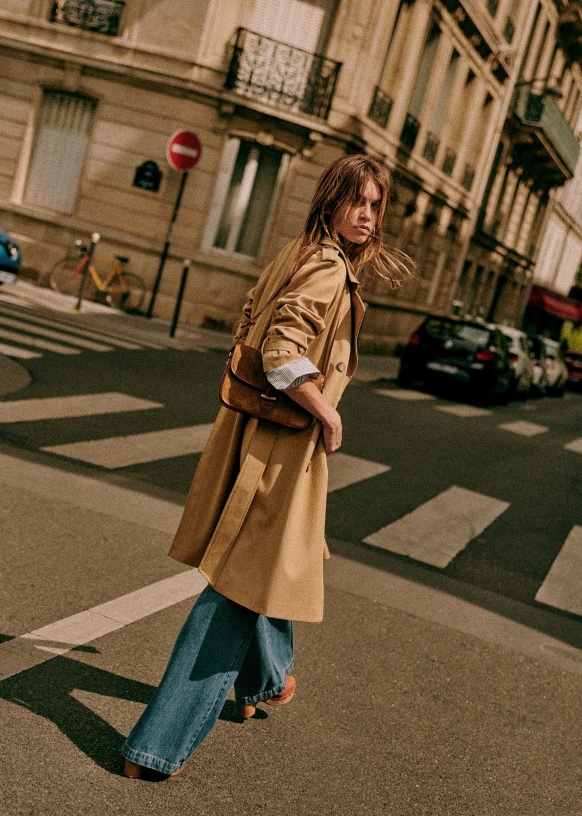 Scott Trench Coat Camel Organic Cotton Sezane