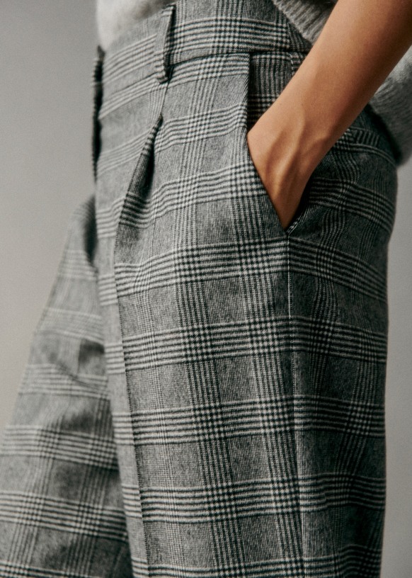 Women's Check Print High Waisted Skinny Trousers | Boohoo UK