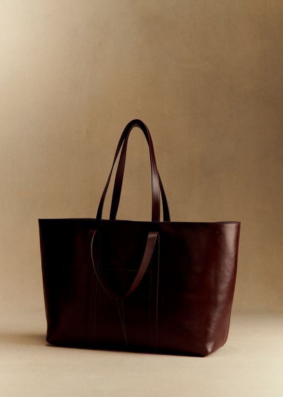 Gabin Maxi Bag - Vintage chocolate - Bovine leather - Sézane