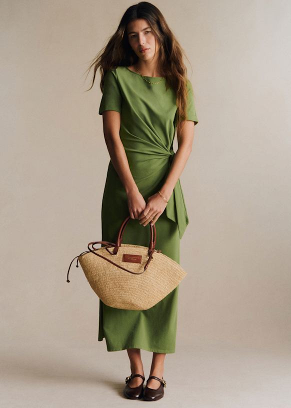 Robe Pippa - Vert Tilleul - Coton biologique - textile à base de fibres biologiques - Sézane