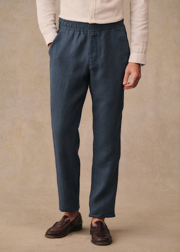 Danny Linen Trousers - Blue - Linen - Sézane