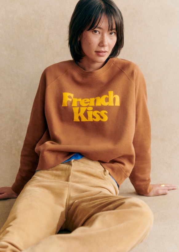 French Kiss Sweat-Shirt - Camel / Ochre - Organic cotton - organic