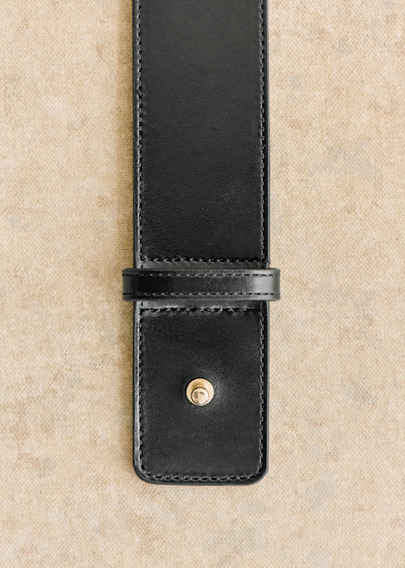 人気新品 Glossy - Belt Jim Black Sézane - leather Bovine - 小物