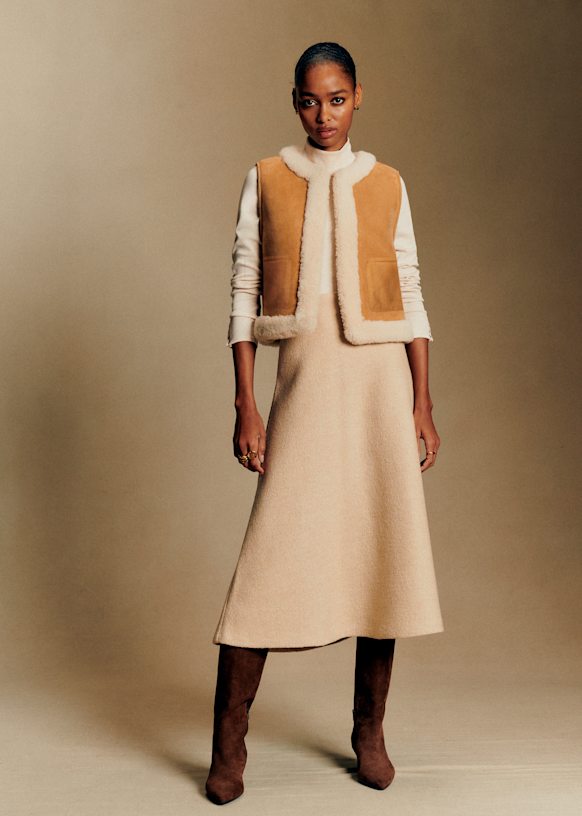 Ayana Jacket - Cream Beige - Lamb leather - Sézane